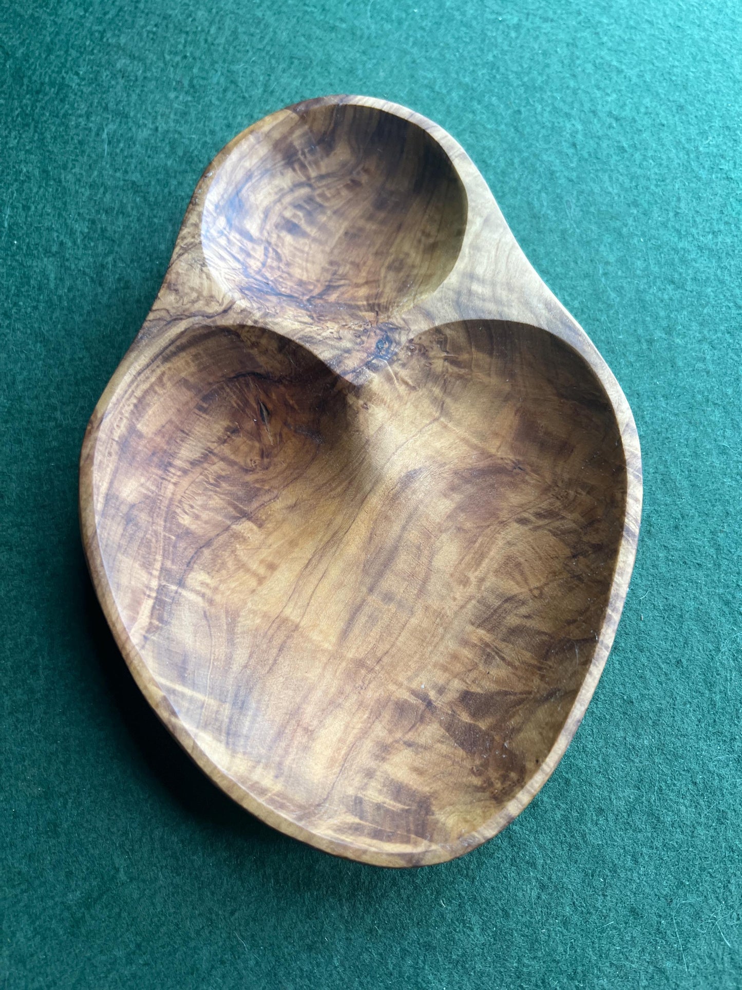 Olive wood snack bowl titbits tray.