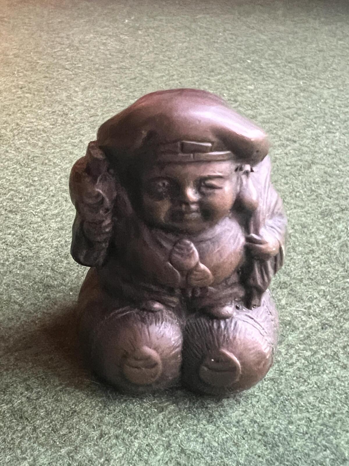 Vintage Bronze Japanese Daikokuten Figurine. God of Wealth and prosperity. Japan Mythology figurine.