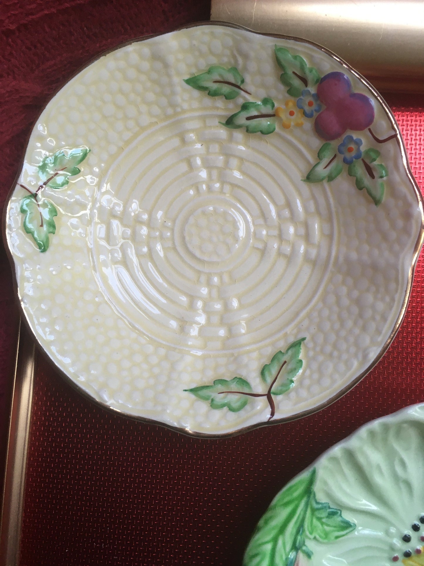 Vintage hand painted trinket dishes. Carlton Ware Crown Devon.