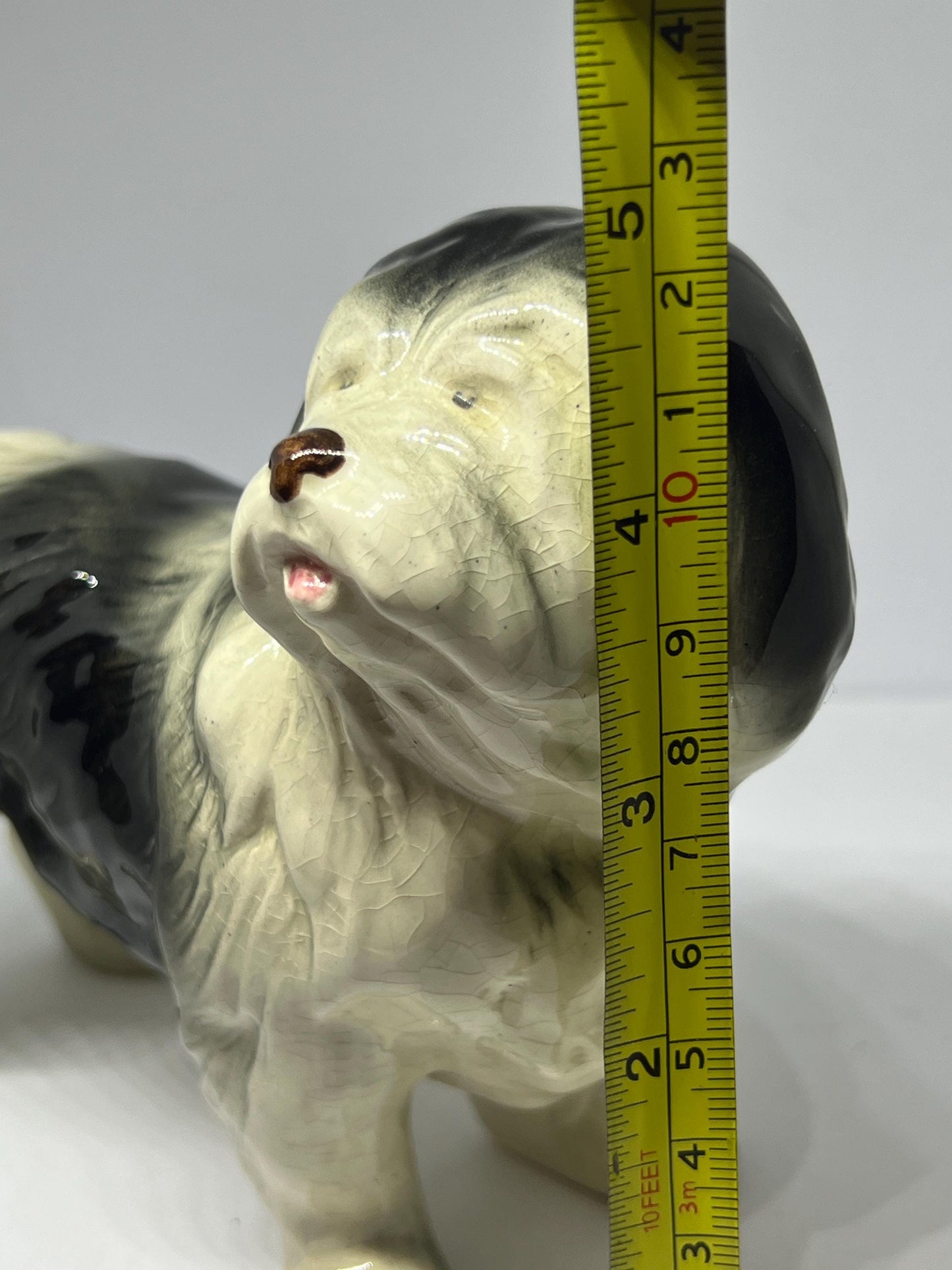 Vintage Old English Sheepdog Figurine. Stamped Melba Ware Made in England.