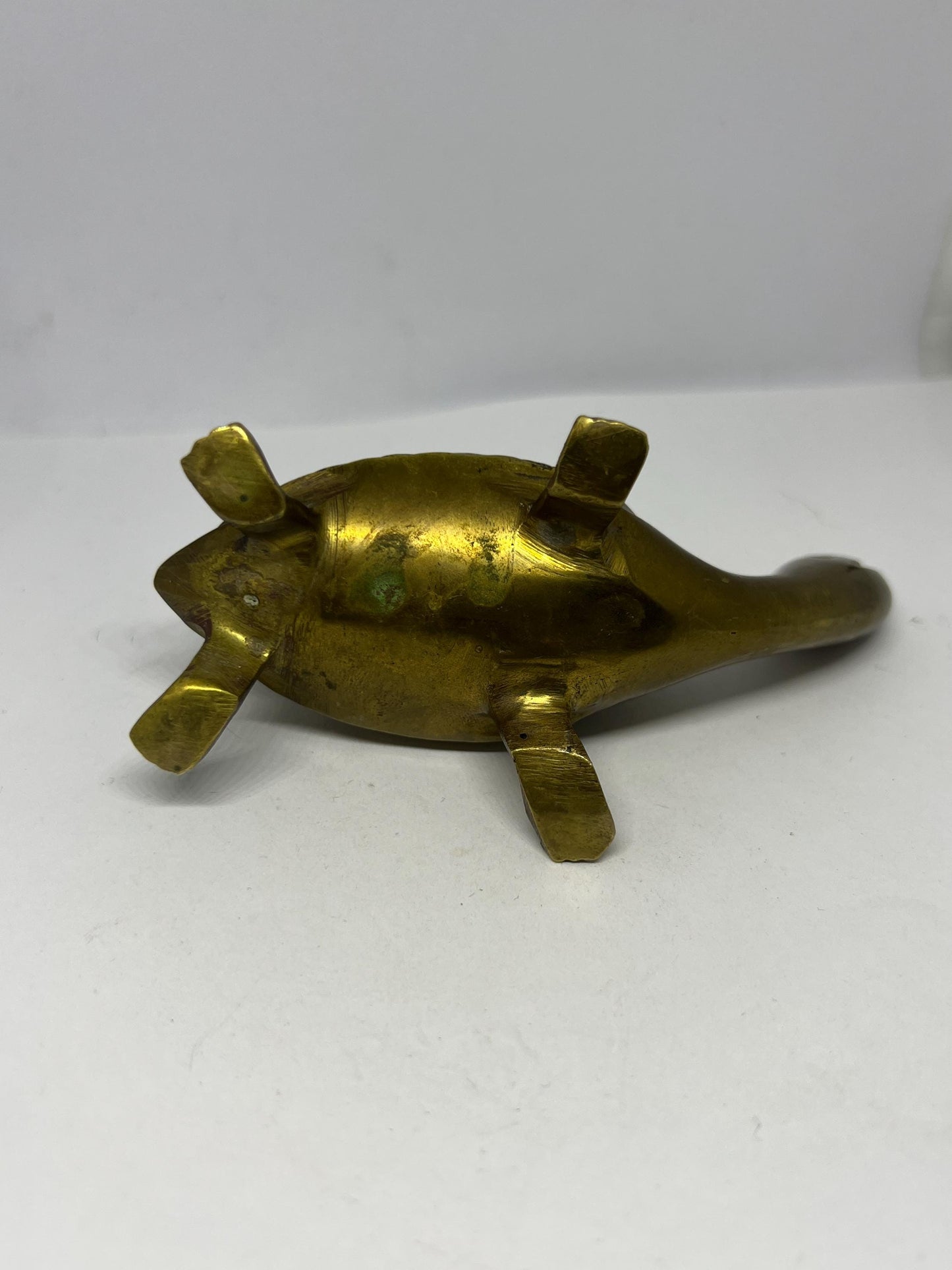 Vintage brass tortoise paperweight. Mid century quirky tortoise figurine.