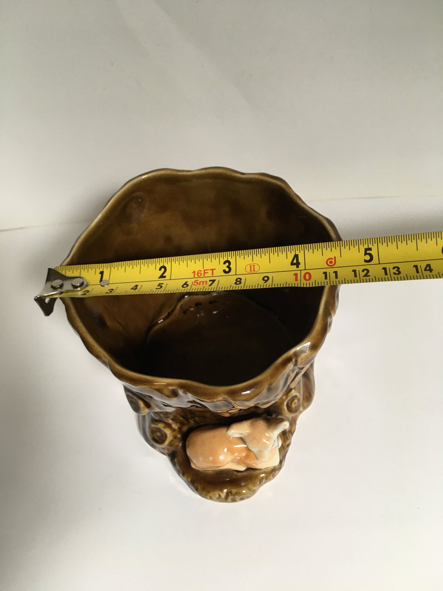 Vintage Sylvac Tree stump planter with fawn. 4287 with original sticker.