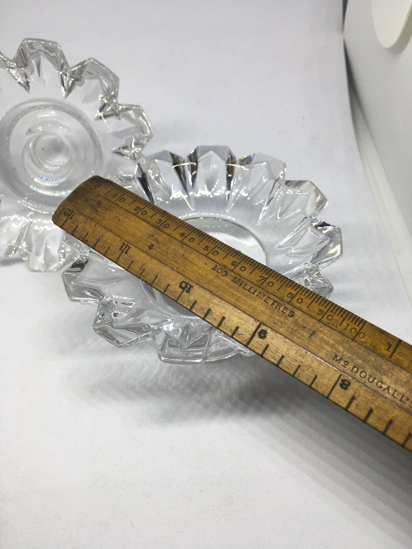 Beautiful pair of Villeroy and Boch candlesticks votives. Crystal clear glass.