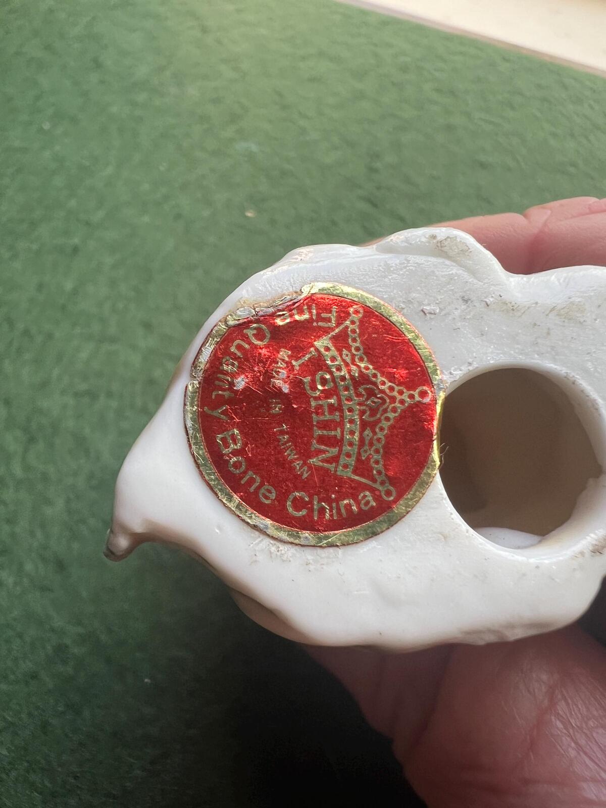 Vintage sad poodle puppy figurine. Bone China Dog ornament. Original sticker.