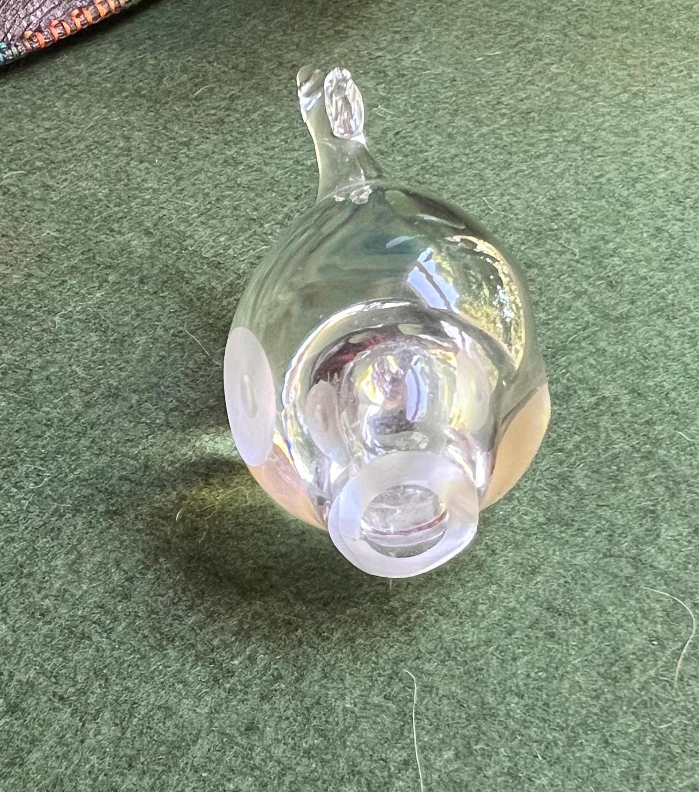 Hadeland Norway Whale Puffer fish Clear Lead Crystal paperweight figurine.
