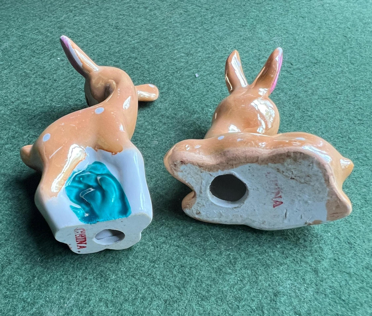 Kitsch lustre ware deer family figurines.