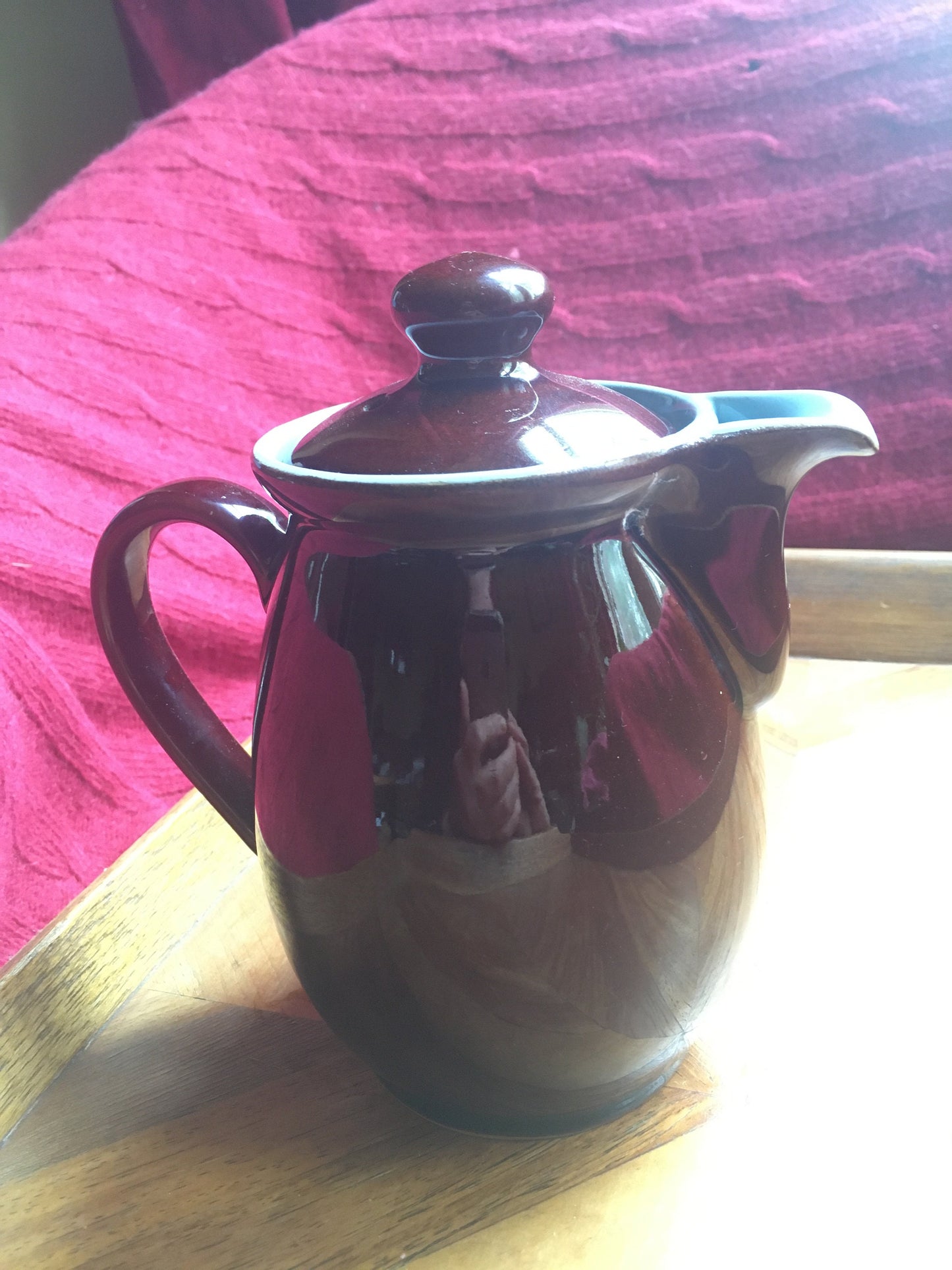 Classic Brown glaze tea coffee pot. Vintage Denby Stone ware 1pt Brown glaze.
