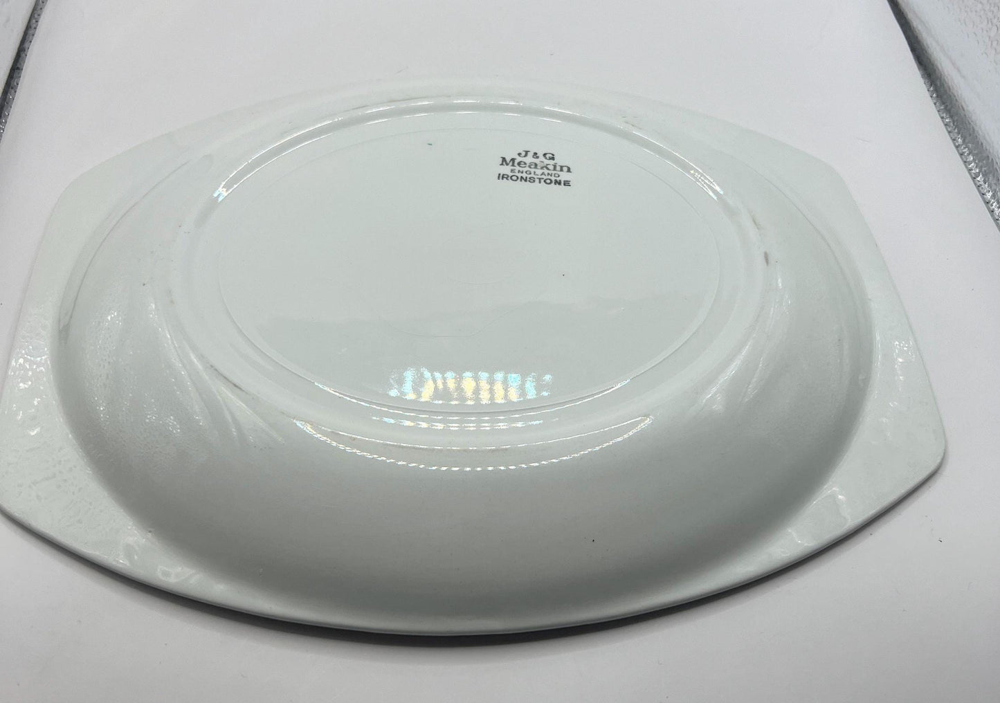 Vintage serving platter. 'Topic' Blue daisy design. J&G Meakin Ironstone England.