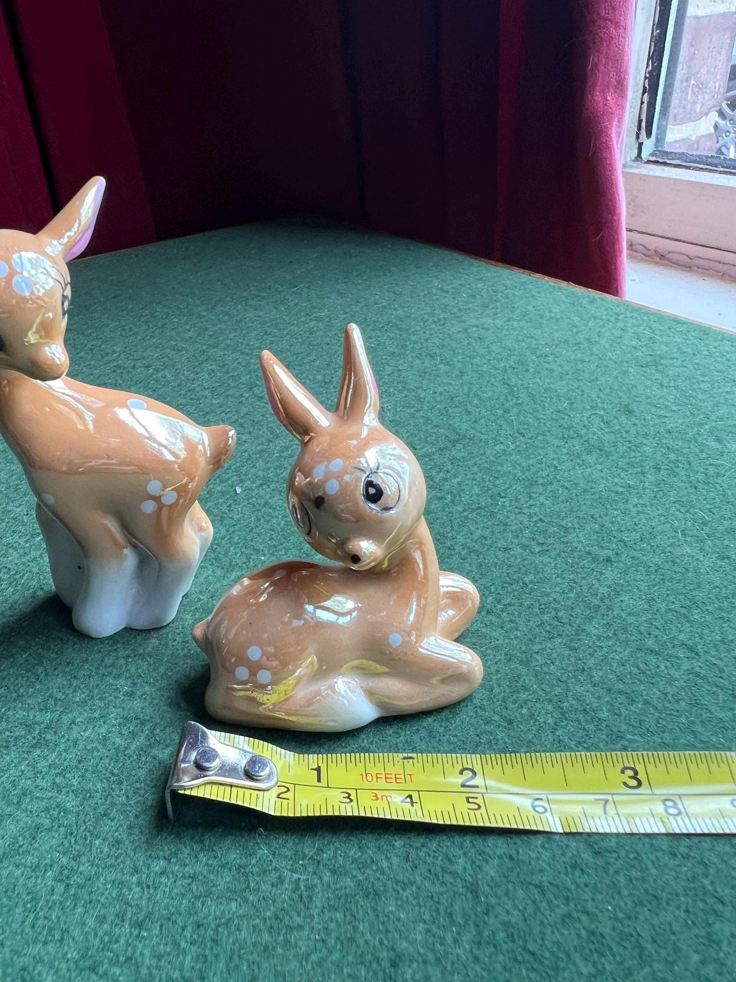 Kitsch lustre ware deer family figurines.