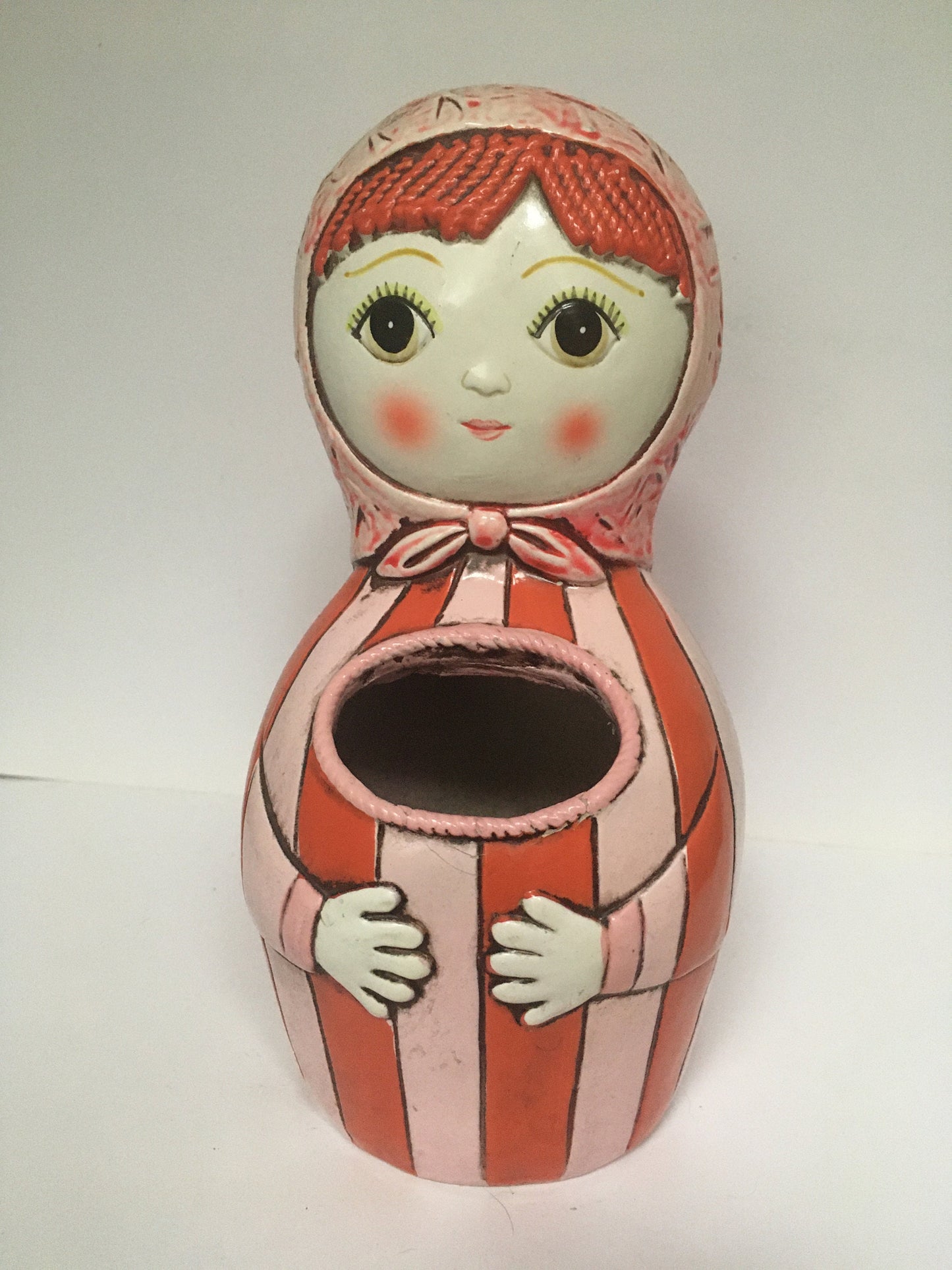 Paper Mache Wall pocket Pen Holder Folk art Gemma Taccogna Style