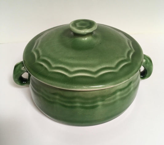 Vintage Denby green individual casserole dish with lid. Epic Bourne 1930
