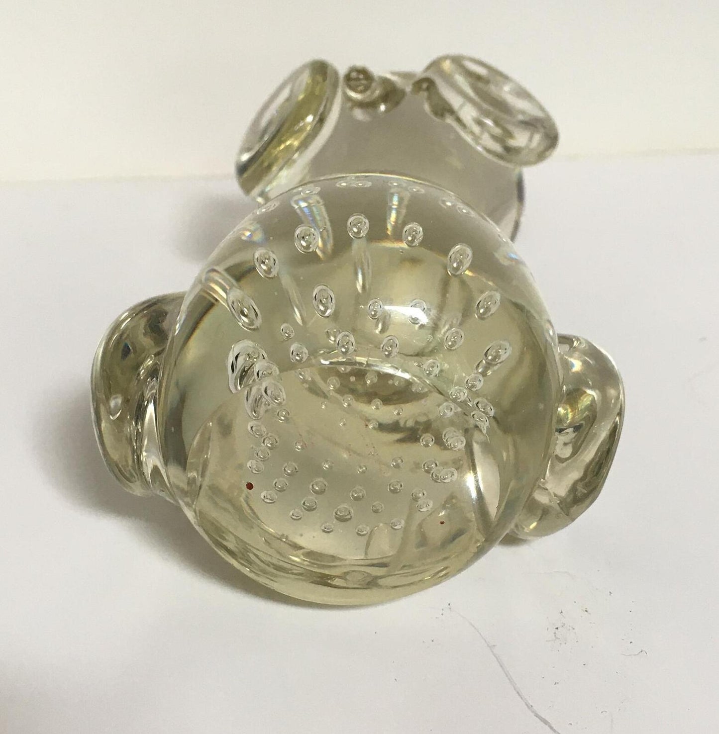 Quirky Blown glass big eyed owl figurine paperweight.