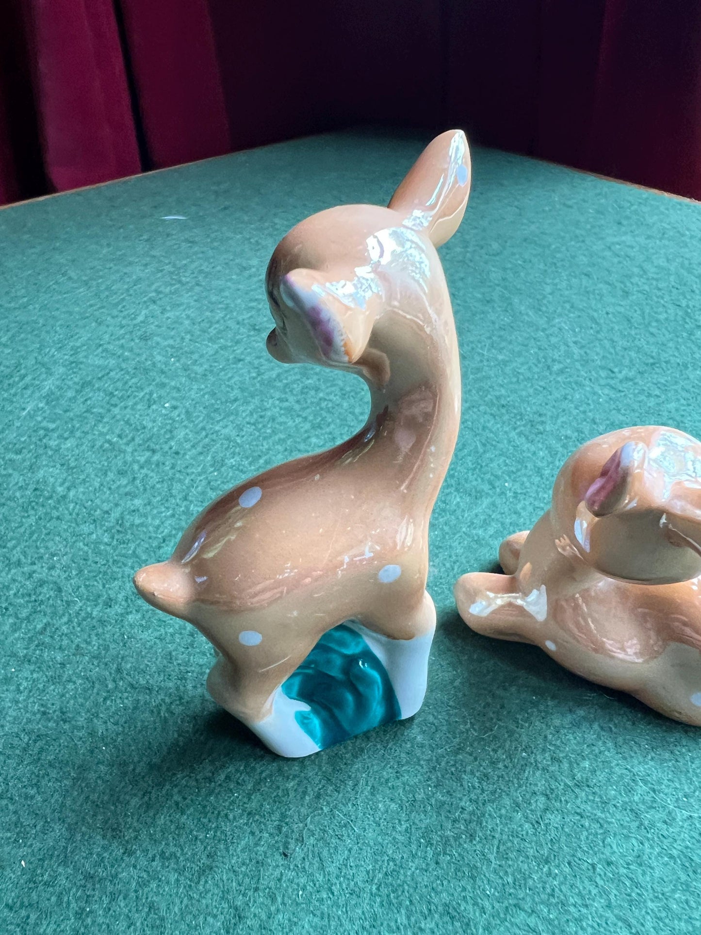 Kitsch lustre ware deer family figurines.