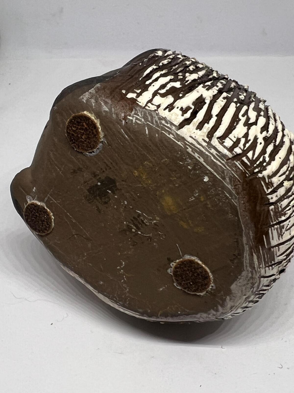 Vintage Hedgehog Figurine Mid Century FORMO Malmö? Leather eared smiling hedge hog. Studio pottery collector gift.