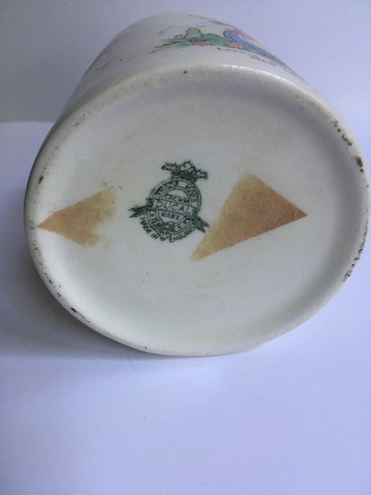 Beautiful Vintage Child's breakfast set. Ducal ware child's cup and plate set. Little Bo Peep and Ride a Cock Horse illustrations.