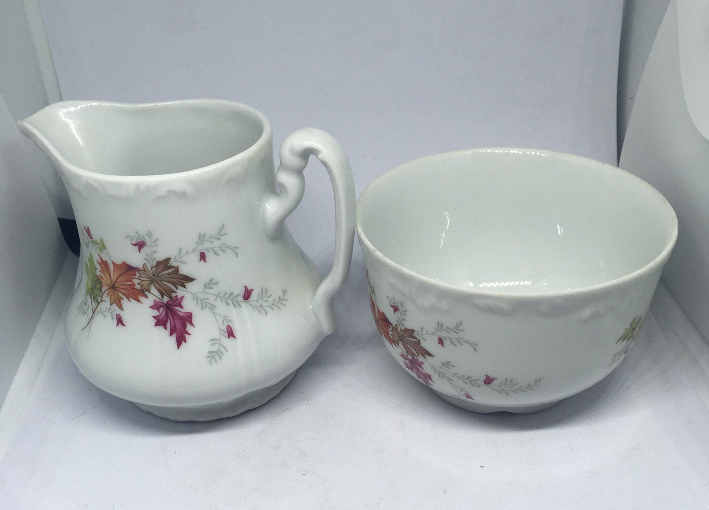Limoges sugar and creamer milk jug. Stamped A. Lanternier & Co. France .