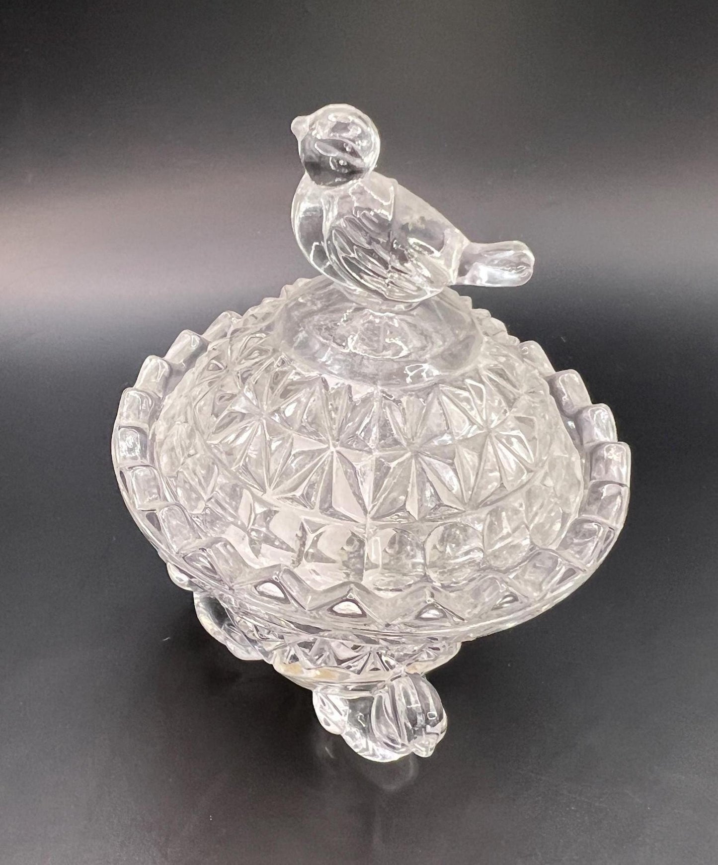 Cut glass trinket box. Vintage Hofbauer Crystal Collection Made in Germany. 24% lead crystal.