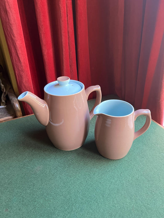 Vintage Denby Langley Lucerne coffee pot and creamer.