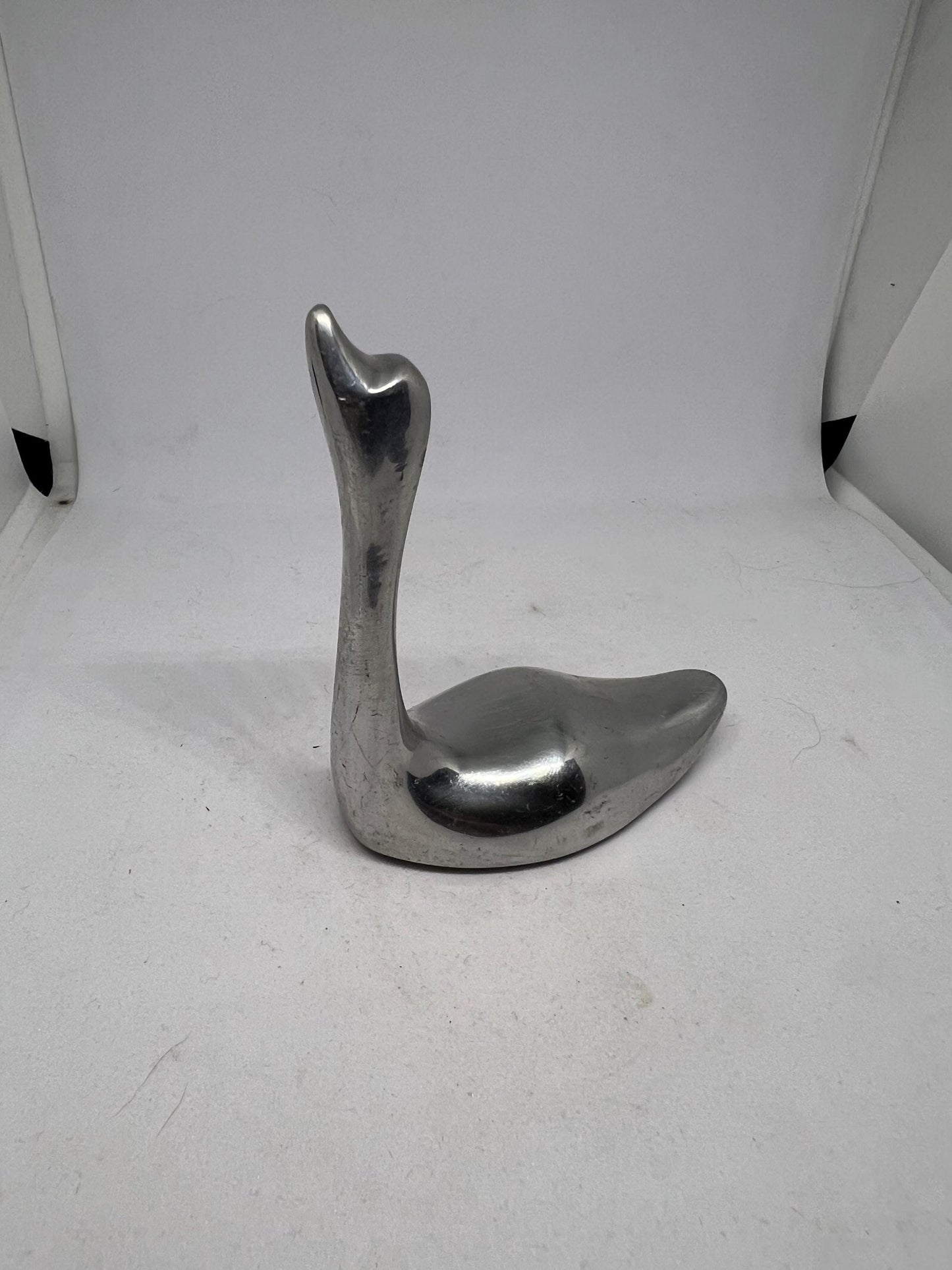 Silver plated Swan ring holder. Signed to base Indistinct Canada 981.