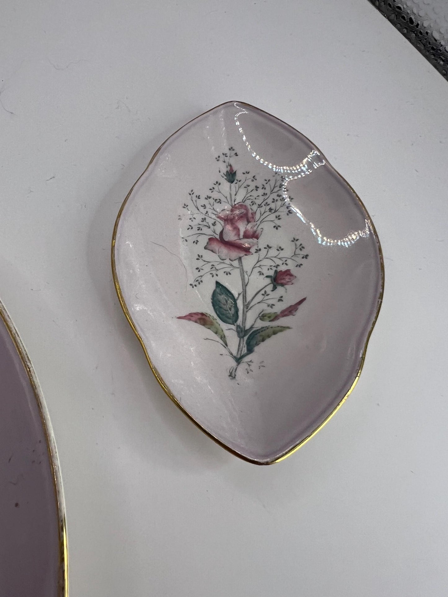 Carlton ware dressing table set Art Deco Lilac ceramic floral decor