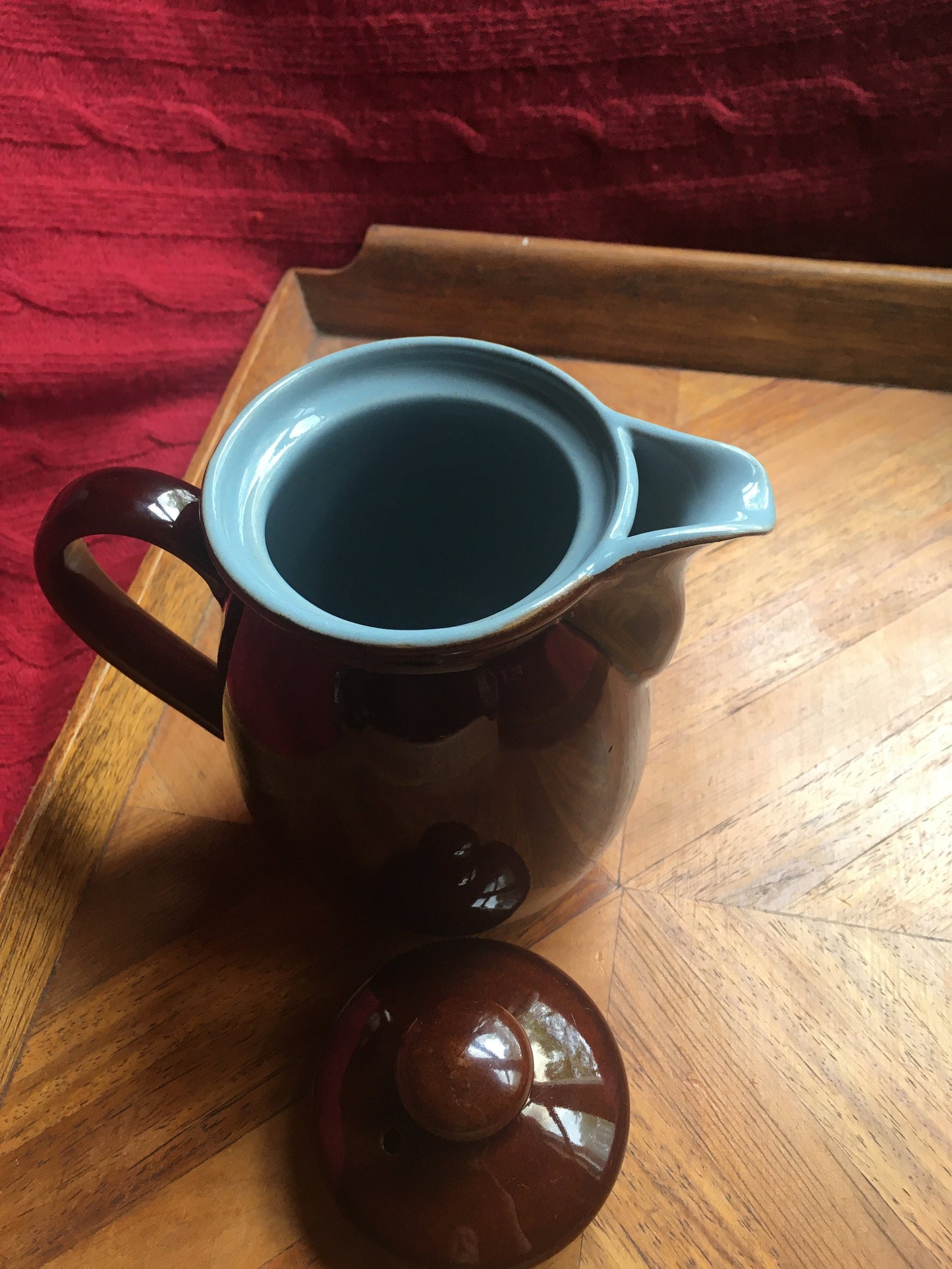 Classic Brown glaze tea coffee pot. Vintage Denby Stone ware 1pt Brown glaze.