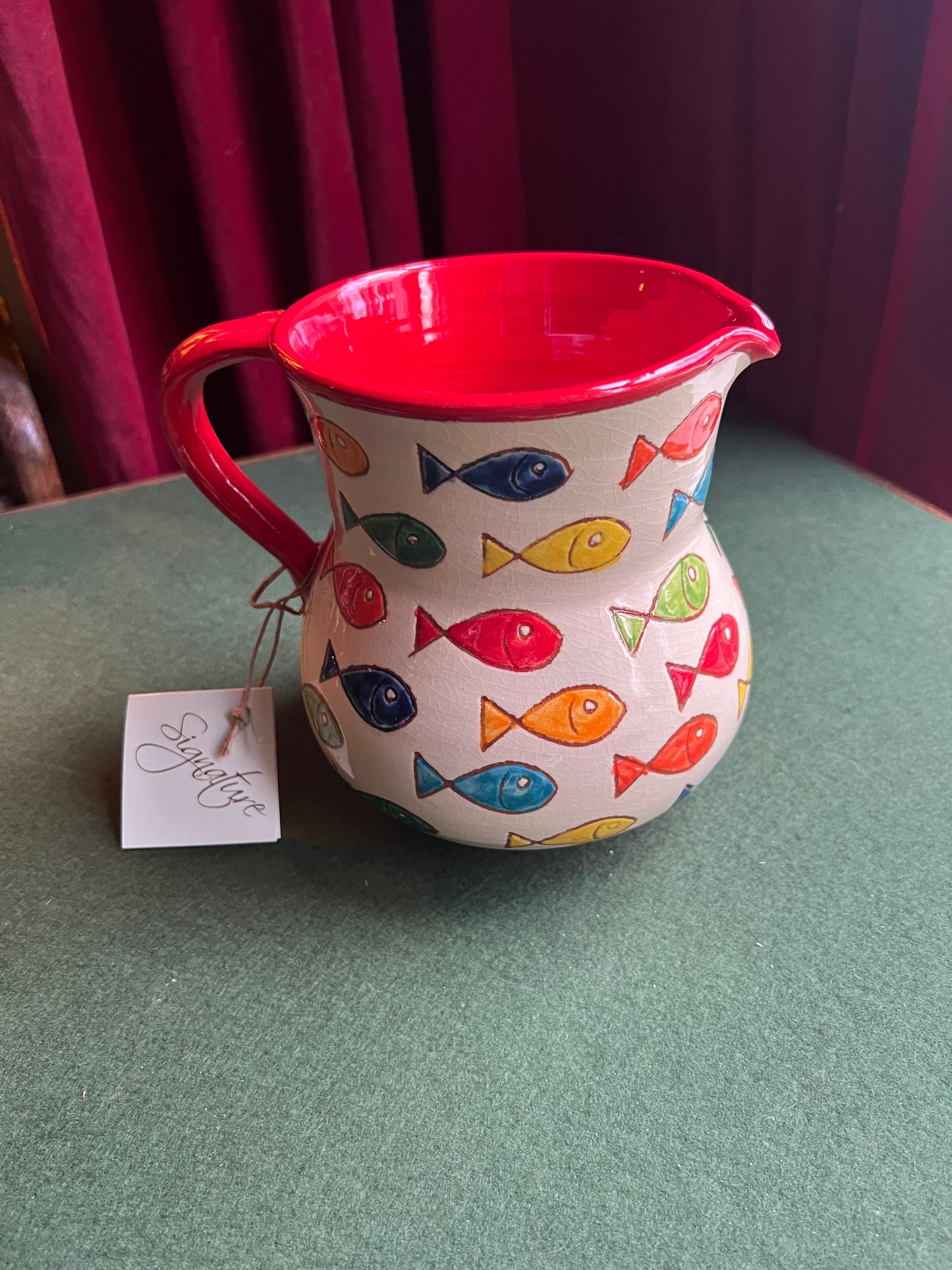 Fish design Spanish Pottery jug