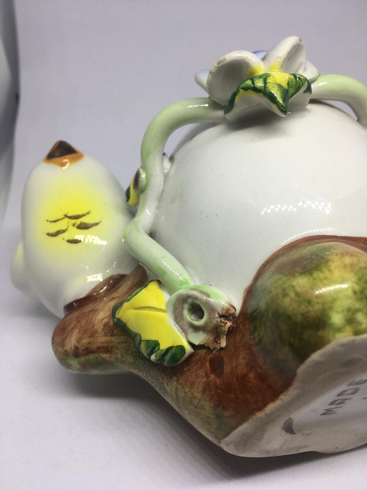 Kitsch Egg cup ceramic chick and egg plant pot. Made in Italy