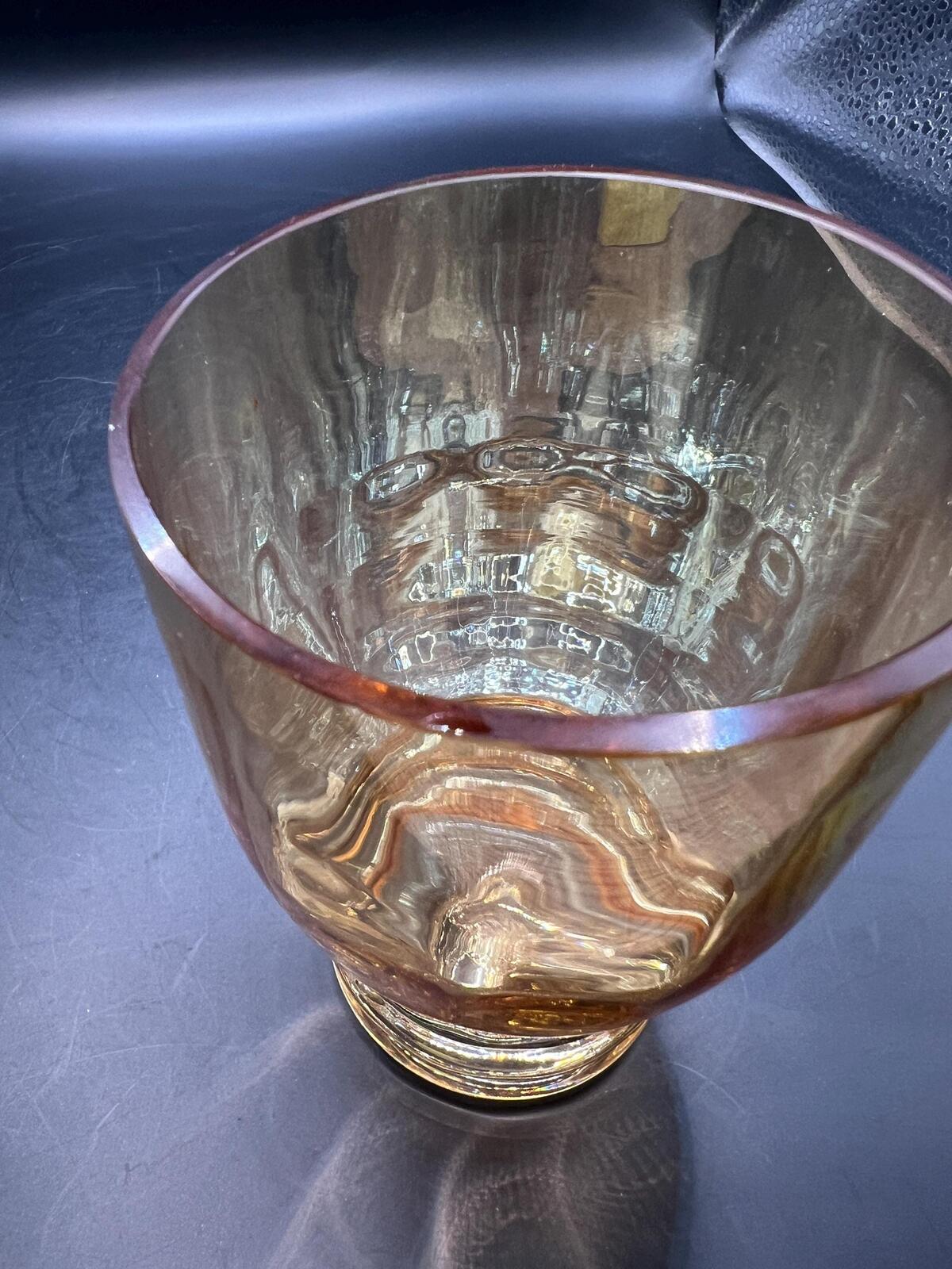 Vintage amber glass lemonade set. Jug and 5 glasses.