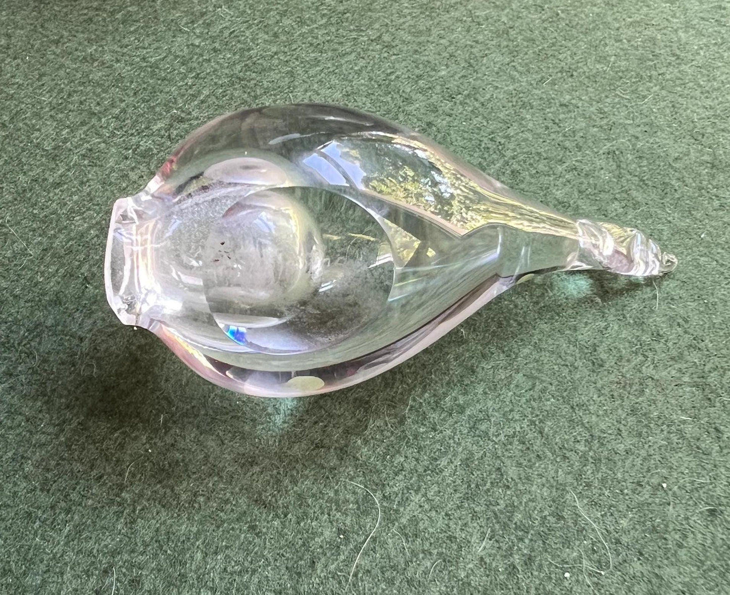 Hadeland Norway Whale Puffer fish Clear Lead Crystal paperweight figurine.