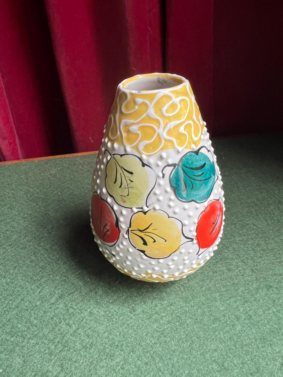Vintage ceramic posy vase Mid-Century Italian pottery Alla Moda Relief