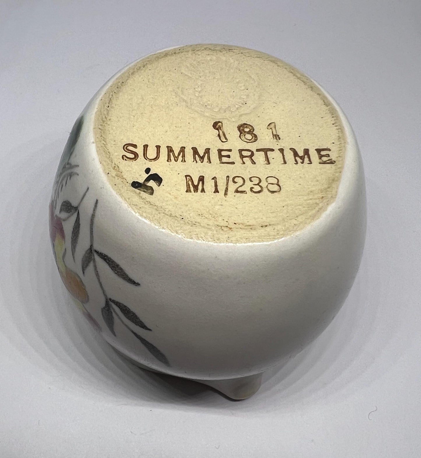 Vintage milk jug Stoneware creamer. Stamped Buchan Scotland Summertime M1238