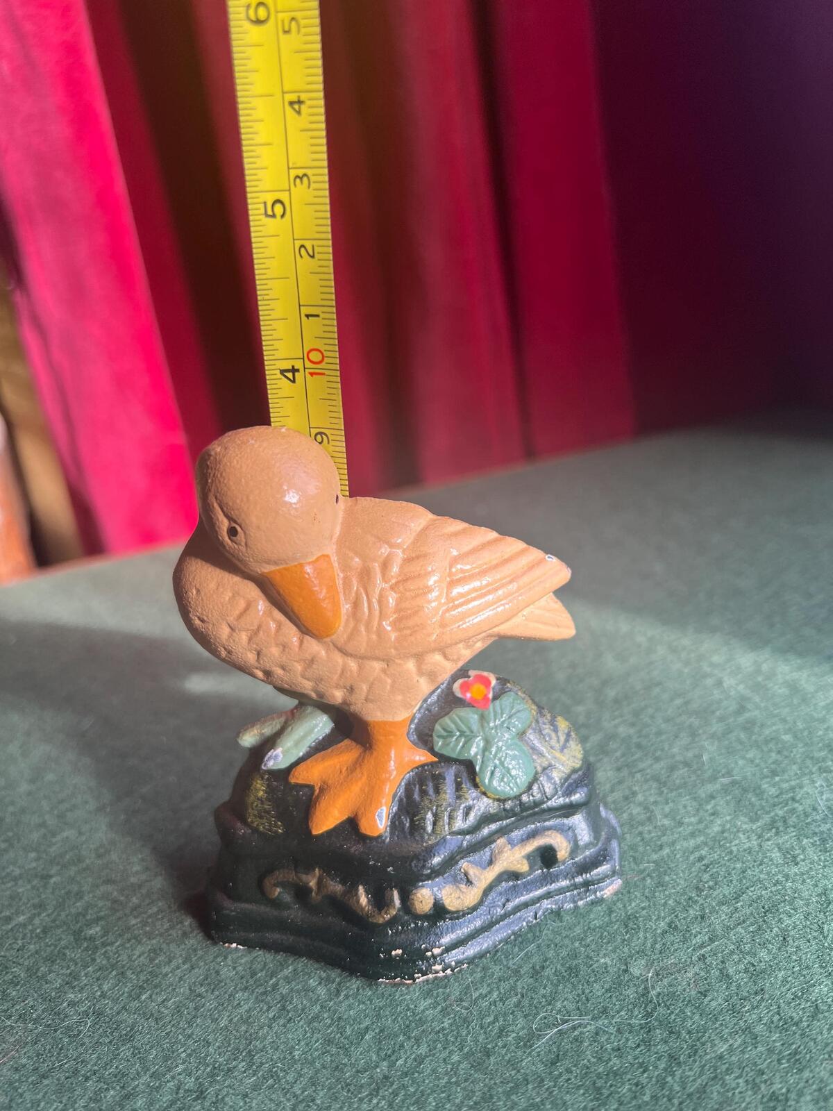 Cast iron door stop. Small Baby chick duck doorstop bookend. French Farmhouse.