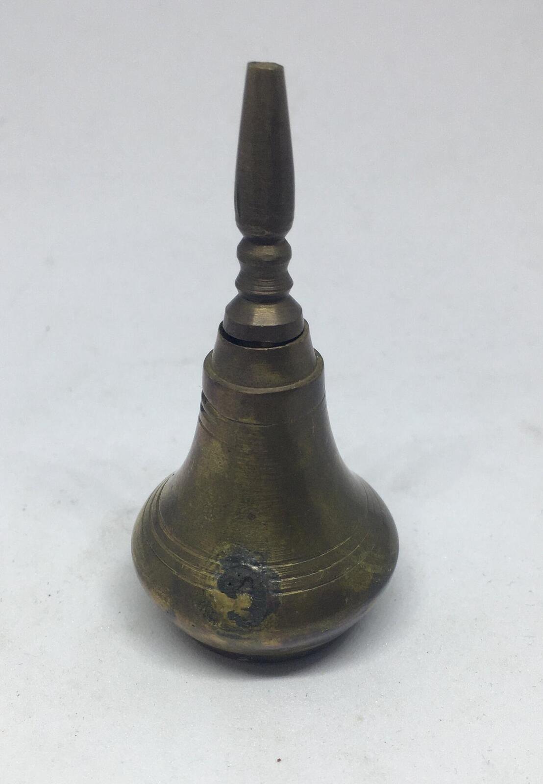 Unusual brass perfume bottle. Quirky brass lover gift  Screw off lid.