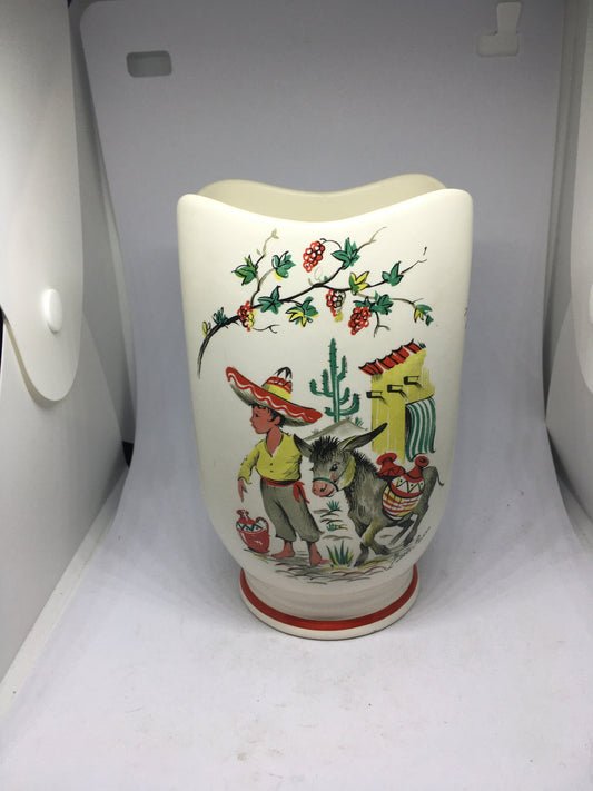 Vintage kitchen utensil holder vase. 'Little Pedro' Crown Ducal Ware 292.