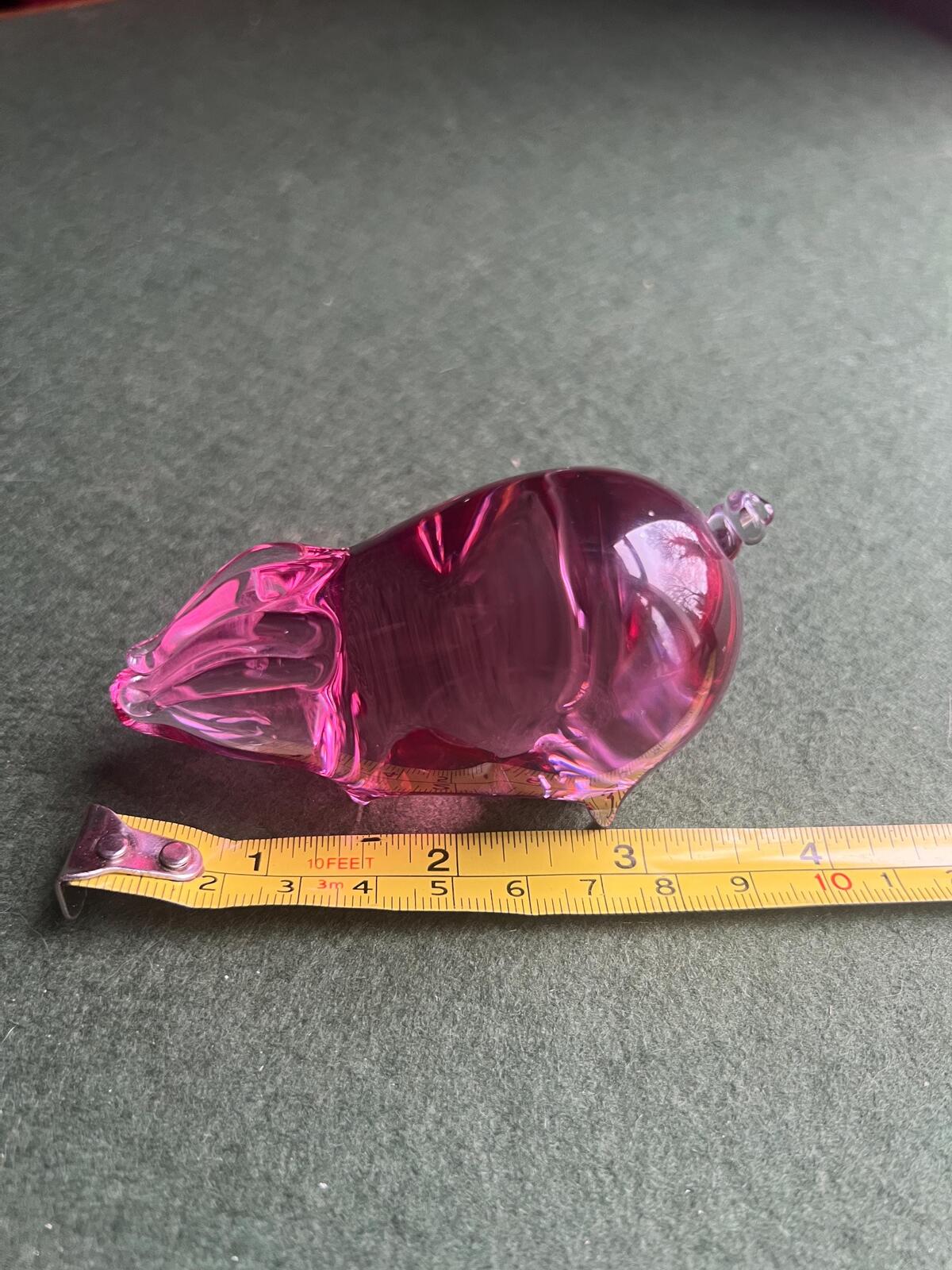Studio glass pig. Pink glass Wedgewood piglet. Glass collector gift for pig. lover.