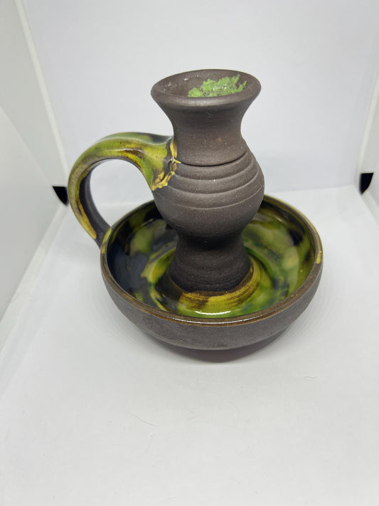 Studio pottery  Wee Willie Winkie style candlestick.