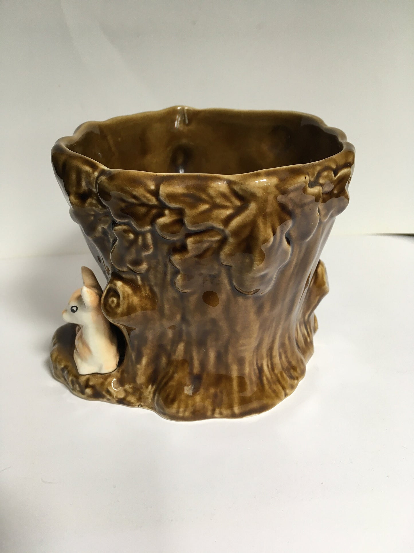 Vintage Sylvac Tree stump planter with fawn. 4287 with original sticker.