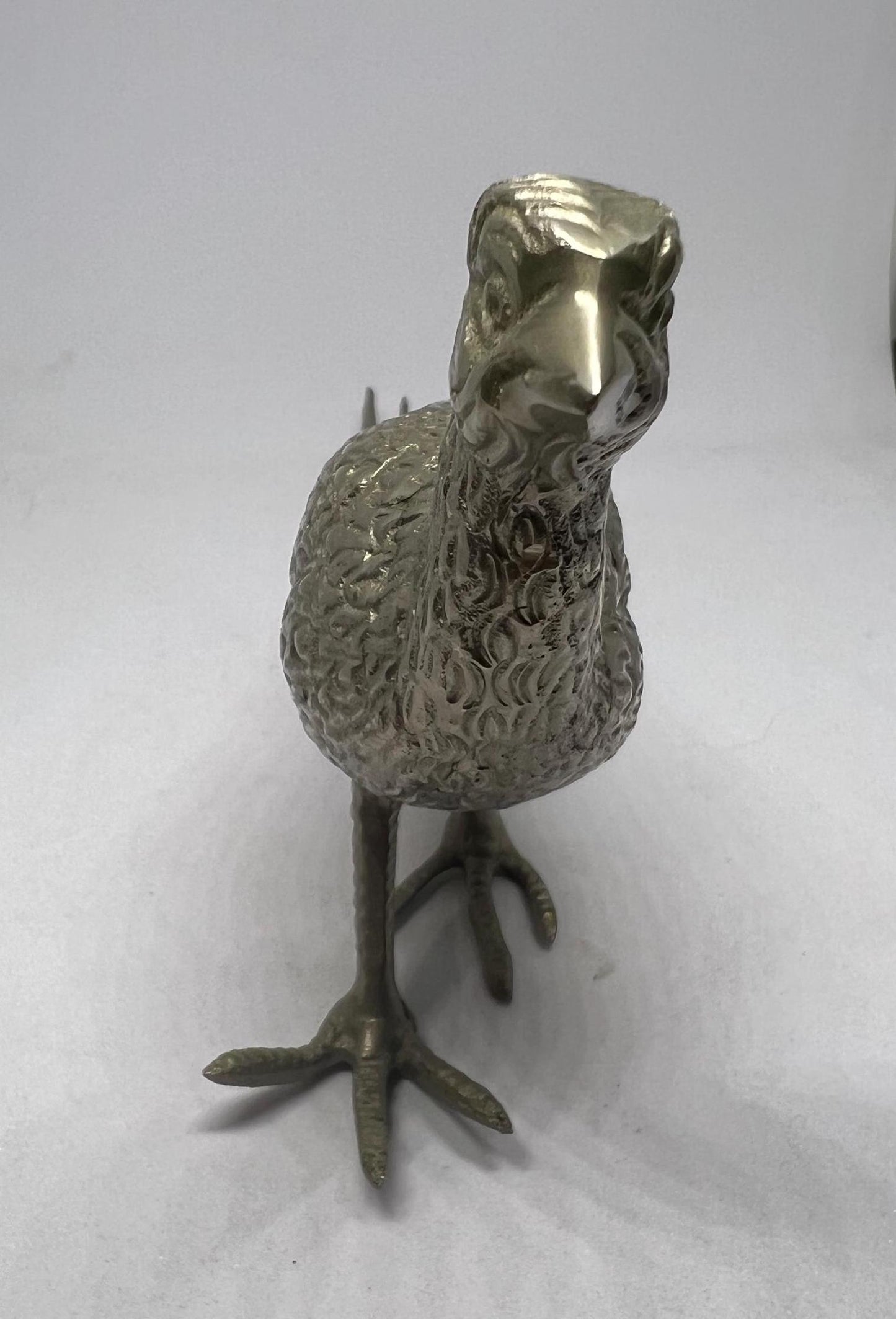 Metal pheasant figurine Vintage silver tone pheasant bird ornament