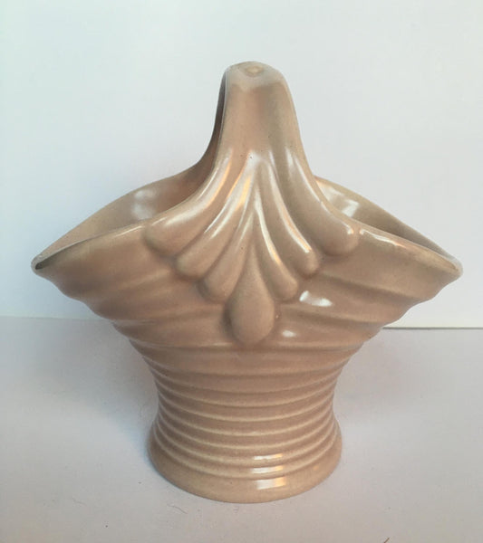 Pink ceramic basket. Govancroft Pottery Ceramic flower Basket.