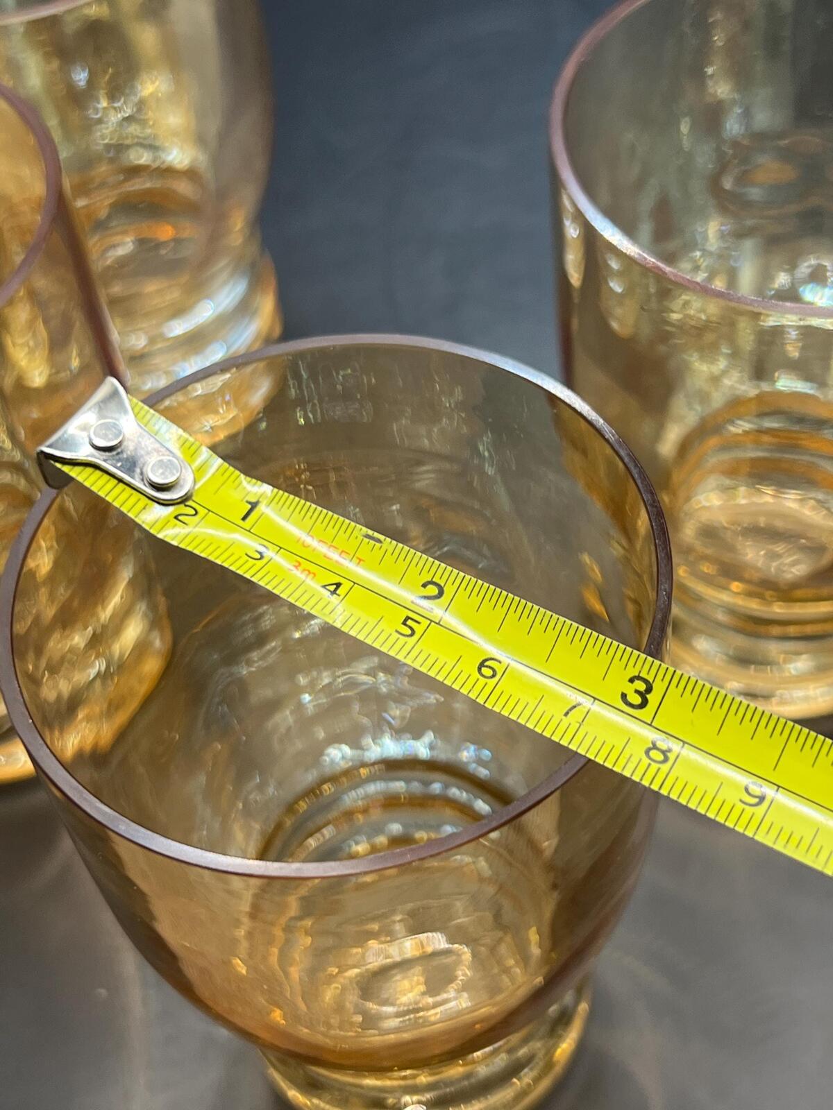 Vintage amber glass lemonade set. Jug and 5 glasses.
