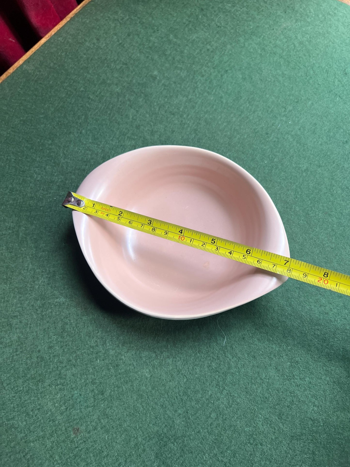 Vintage Poole pottery Seagull pink oval handled serving trinket dish.