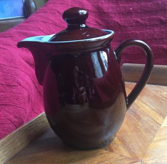 Classic Brown glaze tea coffee pot. Vintage Denby Stone ware 1pt Brown glaze.