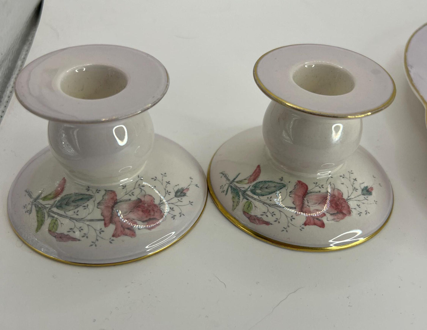 Carlton ware dressing table set Art Deco Lilac ceramic floral decor