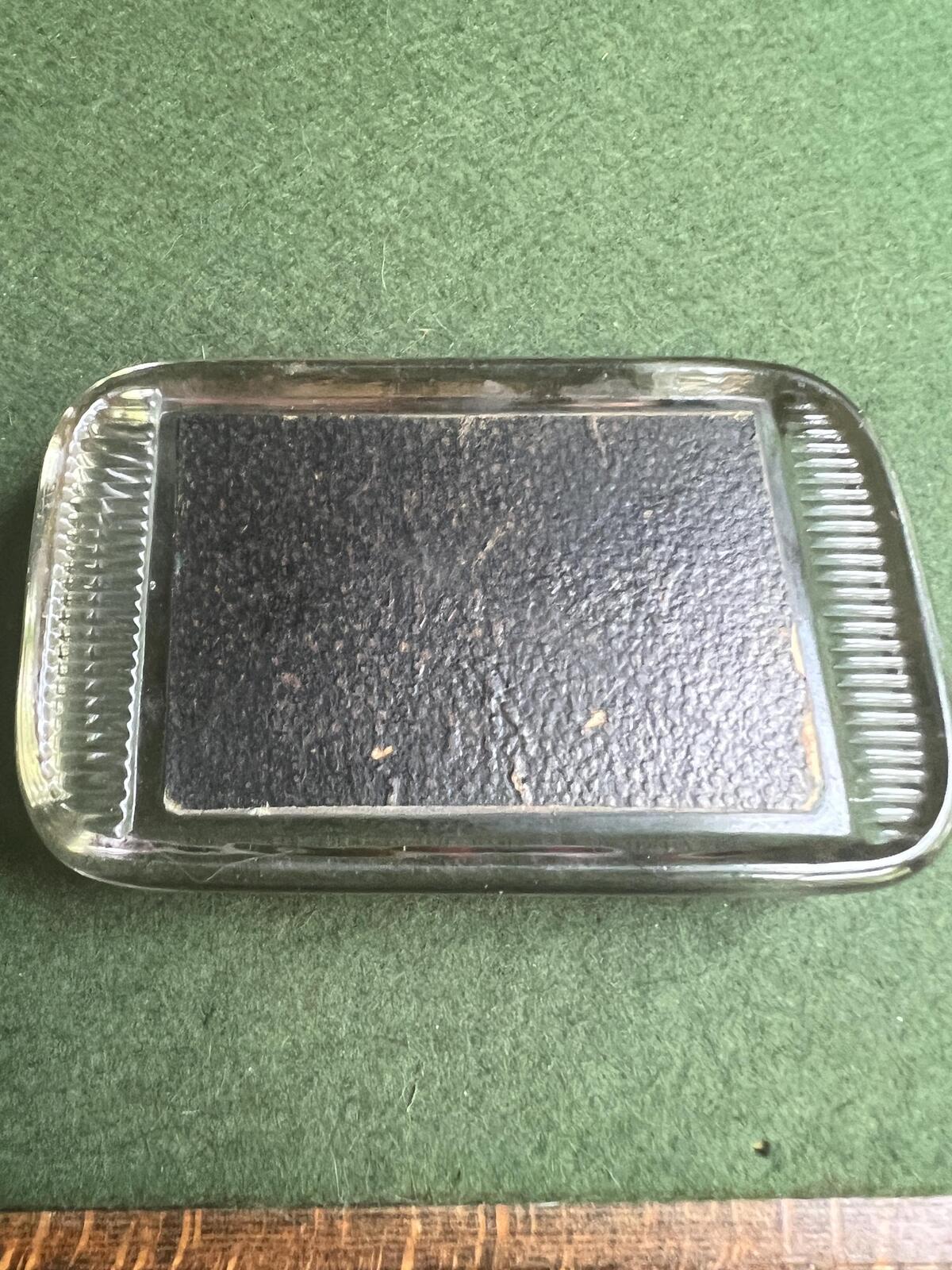 Victorian souvenir paperweight. Photographic Edinburgh Castle scene.