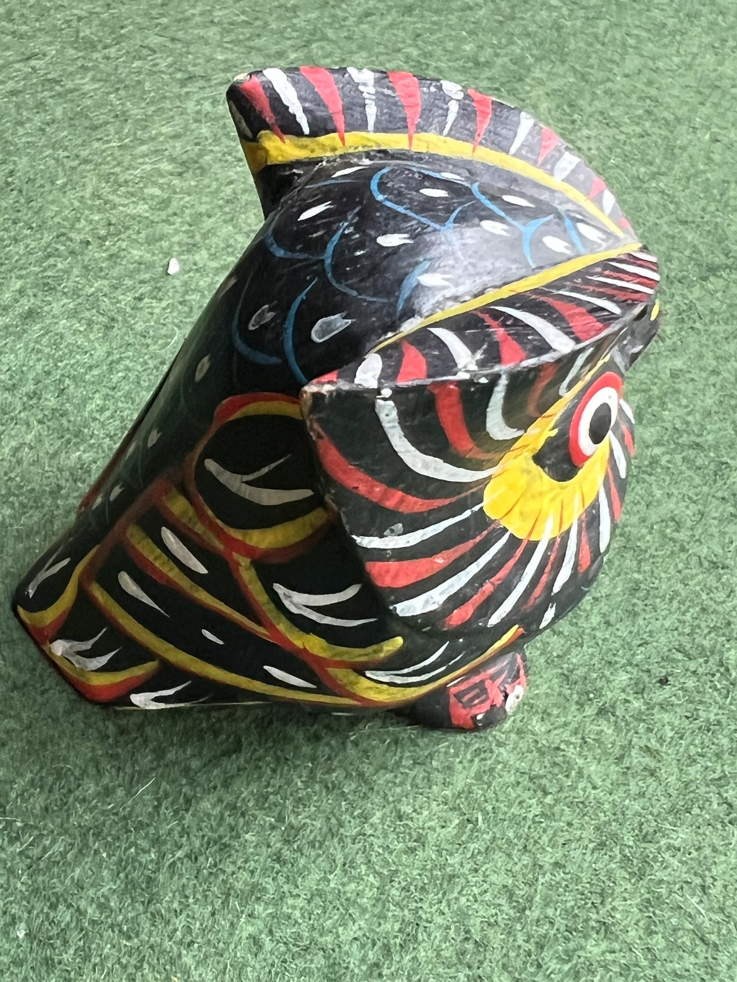 Hand painted colourful owlet ornament.