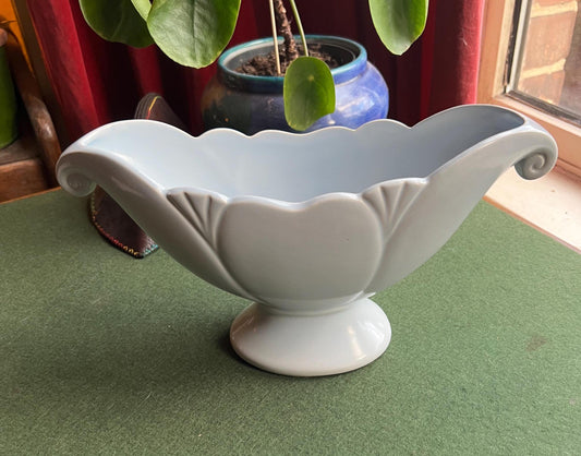 Vintage ceramic mantel vase. Pale blue Arthur Wood Made in England posy vase. 1950s