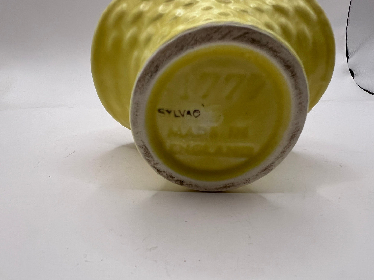 Vintage Sylvac yellow ceramic posy basket. Marked Sylvac 1777 Made in England.