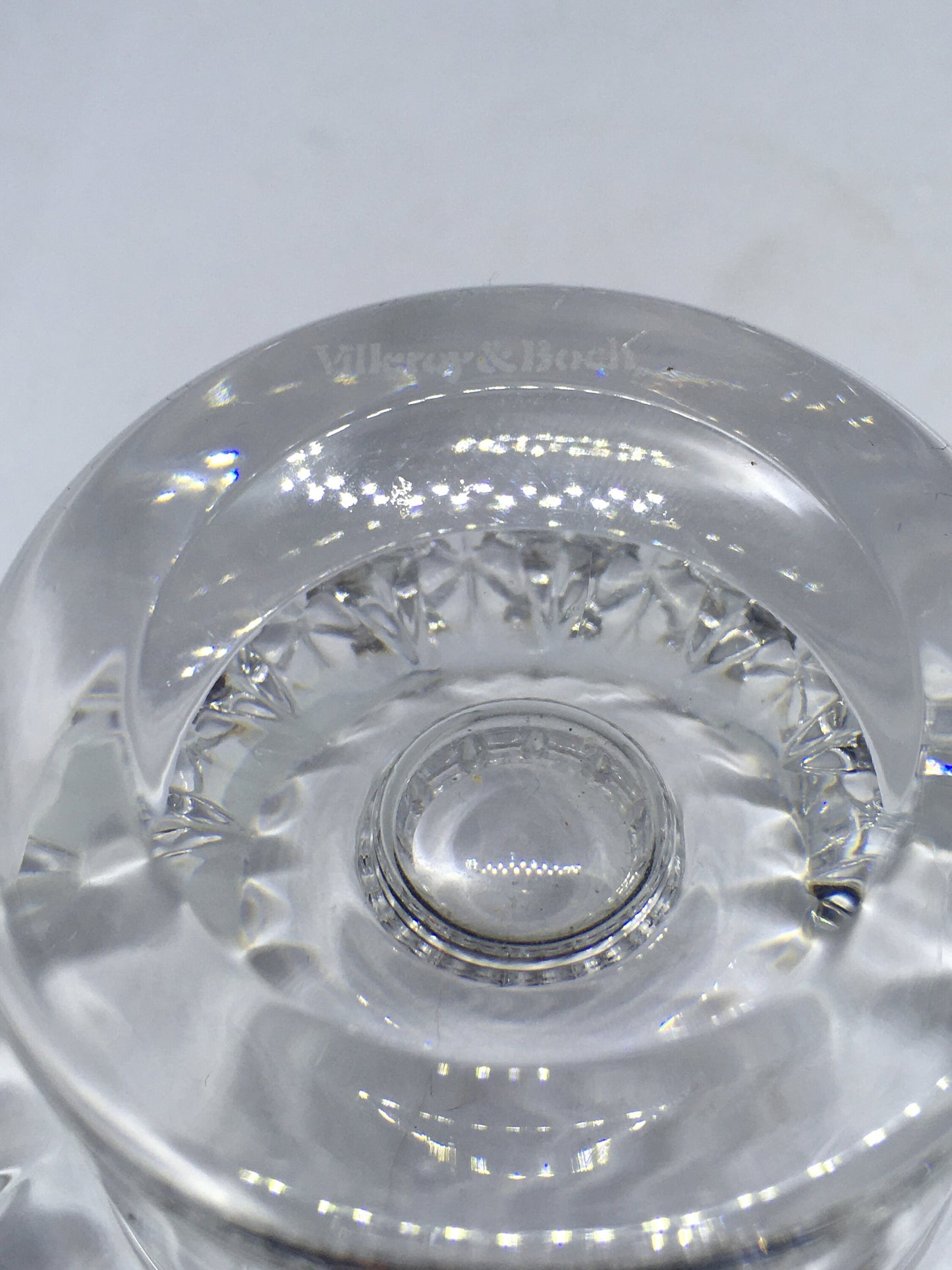 Beautiful pair of Villeroy and Boch candlesticks votives. Crystal clear glass.