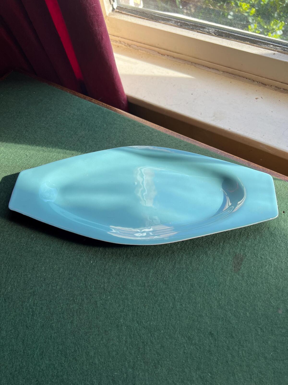 Poole Pottery Twintone Sky Blue Narrow trinket jewellery sandwich tray.