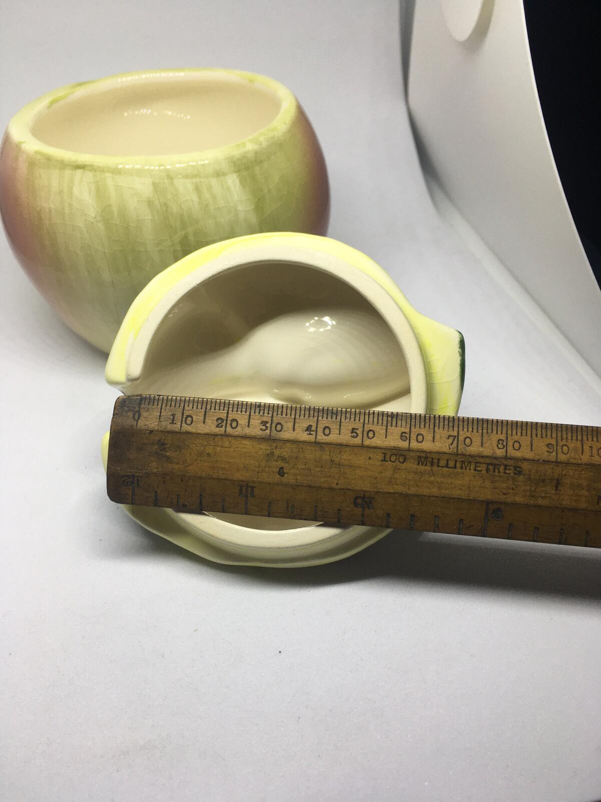 Vintage Apple Sauce lidded Pot Ceramic Jar. Toni Raymond Pottery.